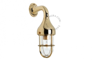 Mosiężna lampa ścienna - szkło przeźroczyste light.160.go.001 Zangra 