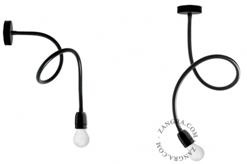 Lampa ścienna lub sufitowa z elastycznym ramieniem z metalu i porcelany light.092.b Zangra różne warianty
