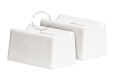 Biała porcelanowa lampa ścienna lub sufitowa S14s Dover - świetlówka szkło przezroczyste żebrowane - 100cm dover.100.w Zangra 