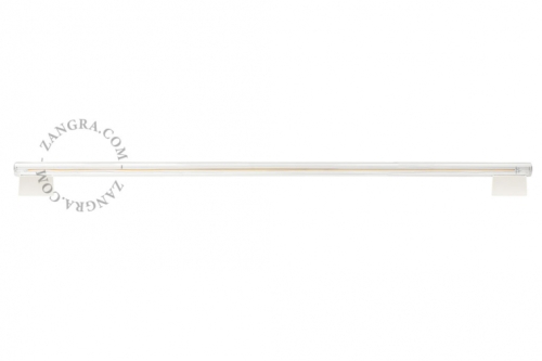 Biała porcelanowa lampa ścienna lub sufitowa S14s Diss - świetlówka szkło przezroczyste - 100cm diss.100.w Zangra 