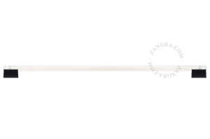 Czarna porcelanowa lampa ścienna lub sufitowa S14s Dover - świetlówka szkło przezroczyste żebrowane - 100cm dover.100.b Zangra 