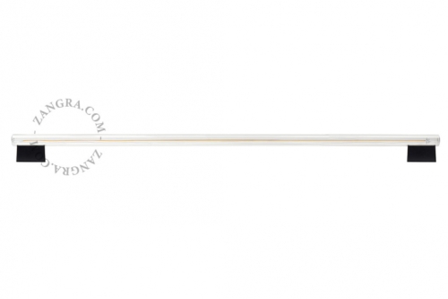 Czarna porcelanowa lampa ścienna lub sufitowa S14s Diss - świetlówka szkło przezroczyste - 100cm diss.100.b Zangra 