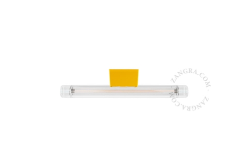 Żółta lampa ścienna lub sufitowa S14d Crystal - świetlówka szkło przezroczyste żebrowane crystal.030.y Zangra różne warianty 