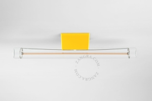 Żółta lampa ścienna lub sufitowa S14d Bobby- świetlówka szkło przezroczyste bobby.030.y Zangra różne warianty 