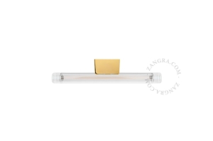 Złota lampa ścienna lub sufitowa S14d Crystal - świetlówka szkło przezroczyste żebrowane crystal.030.gs Zangra różne warianty  