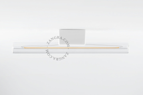 Biała porcelanowa lampa ścienna lub sufitowa S14d Adrien - świetlówka szkło przezroczyste adrien.w.030 Zangra różne warianty 
