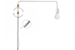 Lampa mosiężna obrotowa z porcelanową oprawką oraz wtyczką i włącznikiem light.115.w.063 Zangra