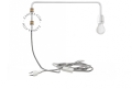 Lampa mosiężna obrotowa z porcelanową oprawką oraz wtyczką i włącznikiem light.115.w.063 Zangra
