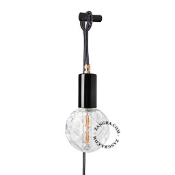 Lampa wisząca z kablem i wtyczką - czarna aladin.b.300 Zangra  różne warianty