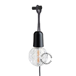 Porcelanowa lampa wisząca z kablem i wtyczką - czarna alice.bm.300 Zangra różne warianty