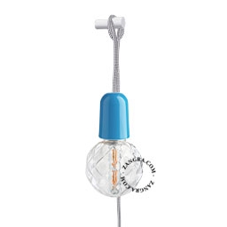 Porcelanowa lampa wisząca z kablem i wtyczką - niebieska alice.bl.300 Zangra różne warianty 