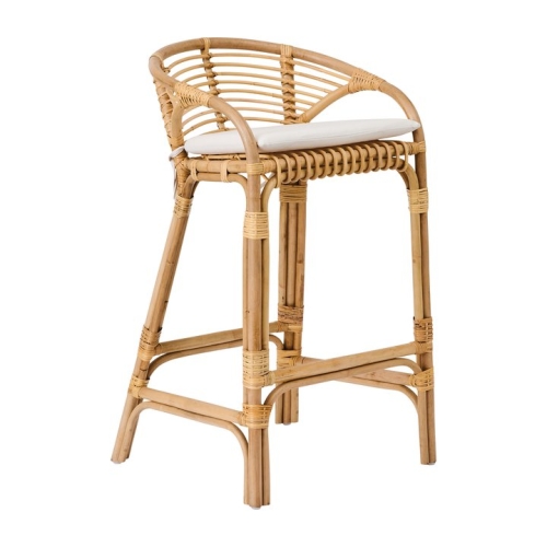 STOŁEK BAROWY | RATTAN | H 97 CM Nature TINE K HOME 