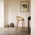 STOŁEK BAROWY | RATTAN | H 97 CM Nature TINE K HOME 