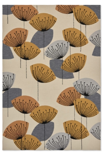 Beżowo Szary Dywan Zewnętrzny w Kwiaty - DANDELION CLOCKS OCHRE | SILVER Louis de Poortere  różne warianty 