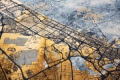 Okrągły Niebiesko Żółty Dywan Nowoczesny - CITIES DUBAI GOLD SEA ROUND 9698 Louis de Poortere 