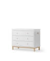 Komoda Wood White/Oak z 3 szufladami Oliver Furniture