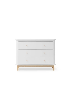 Komoda Wood White/Oak z 3 szufladami Oliver Furniture