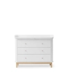 Komoda z Przewijakiem Wood White/Oak z 3 szufladami Oliver Furniture 