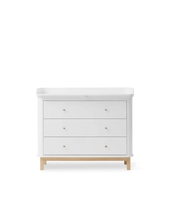 Komoda z Przewijakiem Wood White/Oak z 3 szufladami Oliver Furniture 