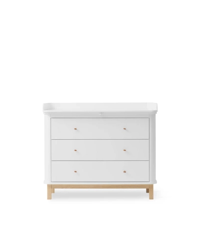 Komoda z Przewijakiem Wood White/Oak z 3 szufladami Oliver Furniture 