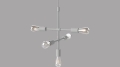 Lampa Wisząca Piper 5 Ramienna  BOLIA szara matowa