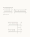 Łóżko Mini+  cot bed & Mini+ junior bed to low bunk bed Oliver Furniture  różne warianty