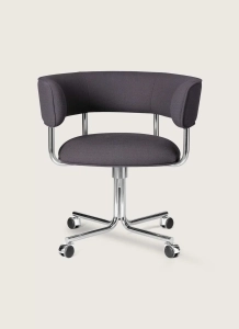 Fotel Font Swivel wheels armchair Mirror polished steel Mobel Copenhagen różne warianty 