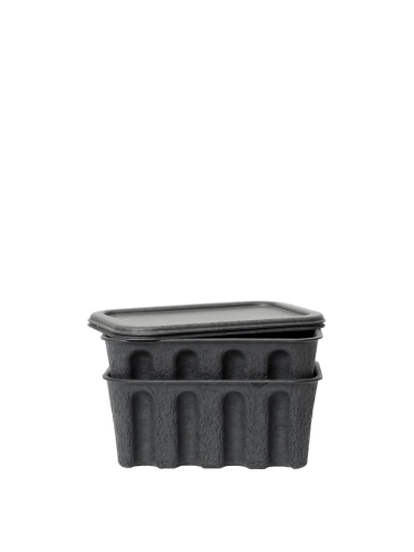 Pudełko Paper Pulp Charcoal Ferm Living Zestaw 2 Sztuk różne rozmiary
