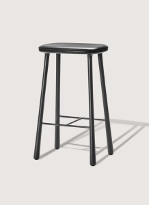 Krzesło barowe CUBA bar stool Black lacquered oak / black leather seat Mobel Copenhagen 