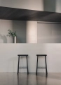 Krzesło barowe CUBA bar stool Black lacquered oak / black leather seat Mobel Copenhagen 