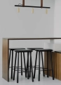 Krzesło barowe CUBA bar stool Black lacquered oak / black leather seat Mobel Copenhagen 