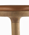 Krzesło barowe CUBA bar stool Black lacquered oak / black leather seat Mobel Copenhagen 