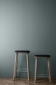 Krzesło barowe CUBA bar stool Black lacquered oak / black leather seat Mobel Copenhagen 