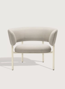 Fotel Font outdoor lounge armchair Galvanized RAL 1015 / Natté heather chalk Mobel Copenhagen