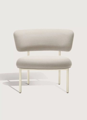 Krzesło Font Outdoor lounge chair Galvanized RAL 1015 / Natté heather chalk Mobel Copenhagen