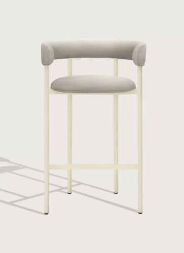 Fotel Font Outdoor armstool 75 Galvanized RAL 1015 / Natté heather chalk Mobel Copenhagen  
