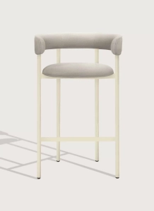 Fotel Font Outdoor armstool 65 Galvanized RAL 1015 / Natté heather chalk Mobel Copenhagen 