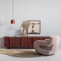 Szafka Basu TV cabinet 200 cm pine burgundy red WOOOD