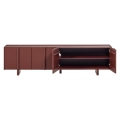 Szafka Basu TV cabinet 200 cm pine burgundy red WOOOD