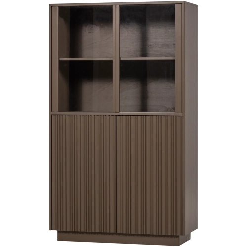 Kredens Nova low display cabinet pine truffle brown Woood