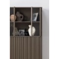 Kredens Nova low display cabinet pine truffle brown Woood