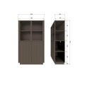 Kredens Nova low display cabinet pine truffle brown Woood
