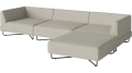 Sofa ogrodowa Orlando O2 – 4 moduły z szezlongiem BOLIA różne warianty