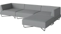 Sofa ogrodowa Orlando O2 – 4 moduły z szezlongiem BOLIA różne warianty