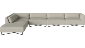 Sofa ogrodowa Orlando O2 – 6 modułów z otwartym końcem – lewą – włącznie z poduszkami BOLIA  różne warianty 