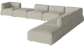 Arke garden sofa 8 modułów z otwartym końcem 450 x 360 cm – po prawej BOLIA różne warianty 