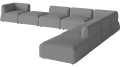 Arke garden sofa 8 modułów z otwartym końcem 450 x 360 cm – po prawej BOLIA różne warianty 