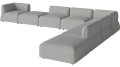 Arke garden sofa 8 modułów z otwartym końcem 450 x 360 cm – po prawej BOLIA różne warianty 