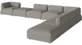 Arke garden sofa 8 modułów z otwartym końcem 450 x 360 cm – po prawej BOLIA różne warianty 