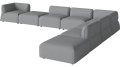 Arke garden sofa 8 modułów z otwartym końcem 450 x 360 cm – po prawej BOLIA różne warianty 